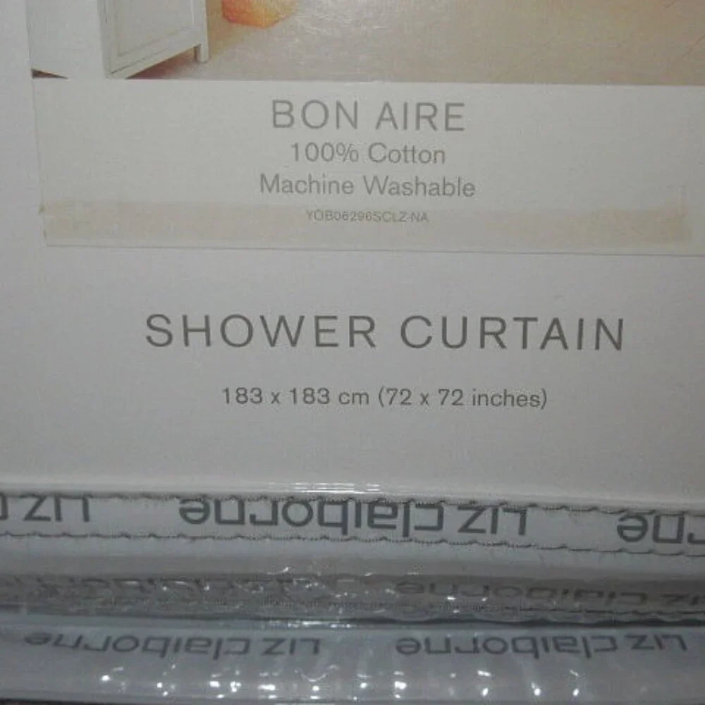 Vtg Liz Claiborne Bon Aire Fabric Shower Curtain Cotton Tropical Colorful Beach